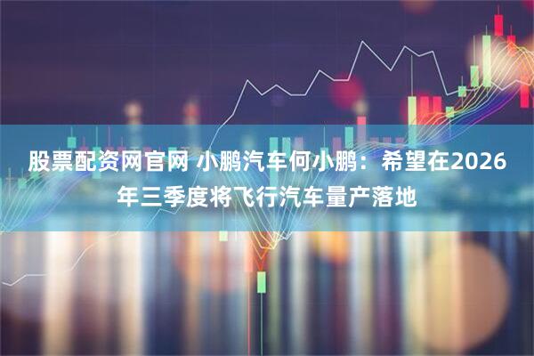 股票配资网官网 小鹏汽车何小鹏：希望在2026年三季度将飞行汽车量产落地