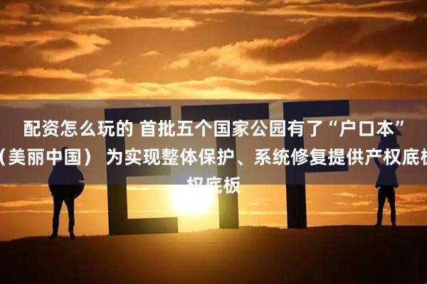 配资怎么玩的 首批五个国家公园有了“户口本”（美丽中国） 为实现整体保护、系统修复提供产权底板